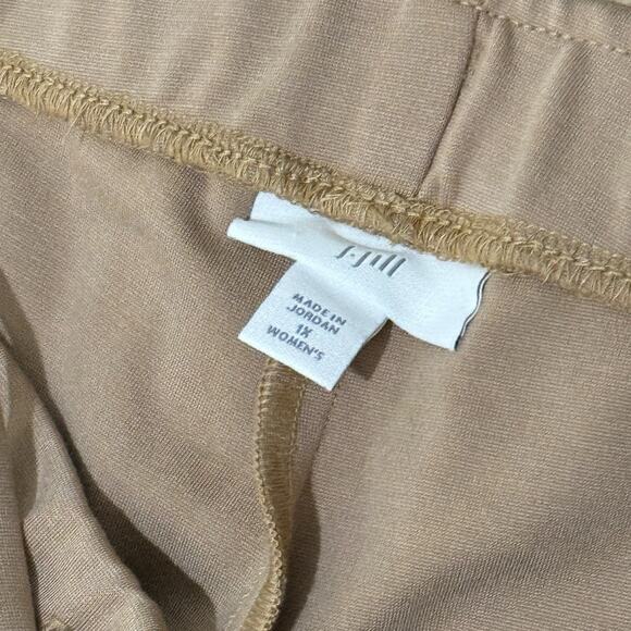 J. Jill Modern Knit Cuffed Crop Pants Pull On Drawstring Tan Womens Size 1X - Picture 5 of 11